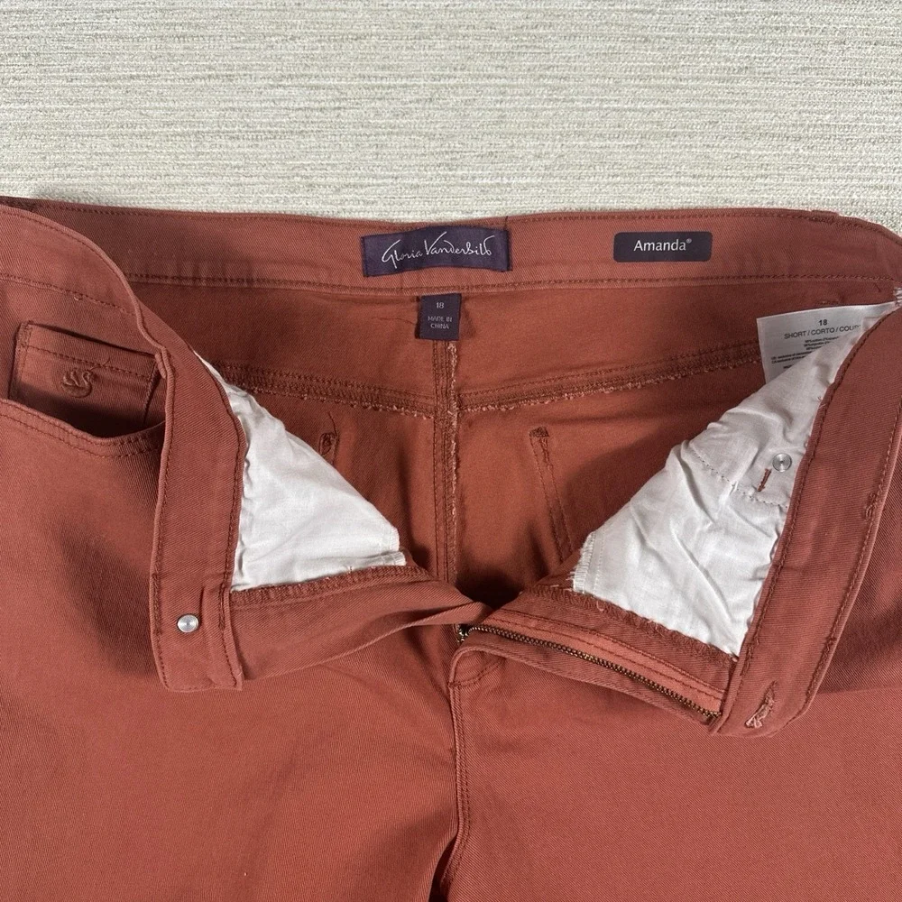 High Rise Straight Stretch Rust Mom Jeans Amanda 18 Short Gloria Vanderbuilt